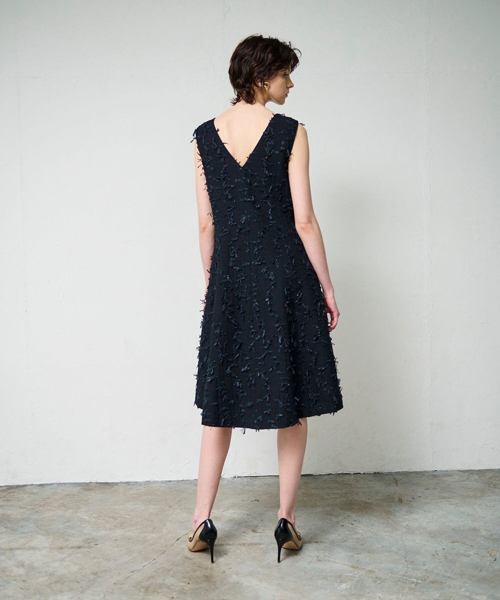 GRACE CONTINENTAL リボンヤーンジレドレス 