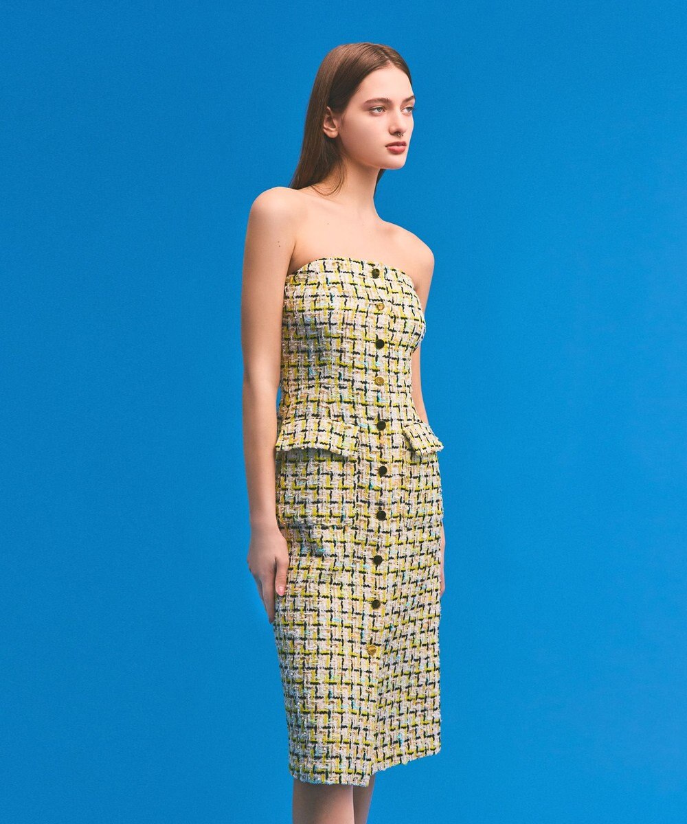 GRACE CONTINENTAL チュールヤーンツイードワンピース