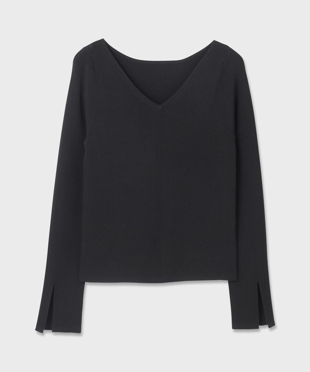GRACE CONTINENTAL リブVネックニットトップ 
