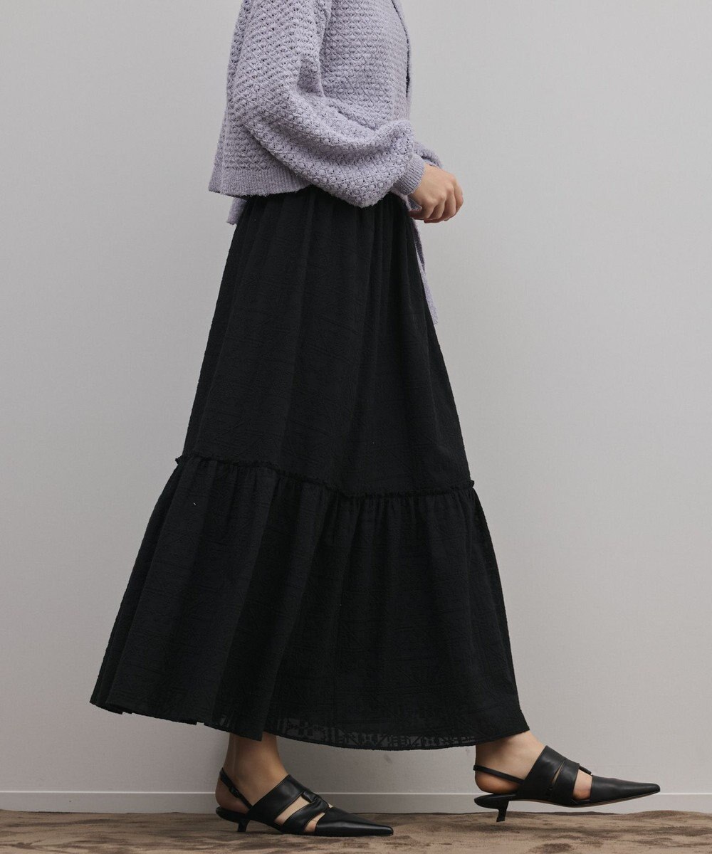 GRACE CONTINENTAL ティアードエンブロイダリースカート 