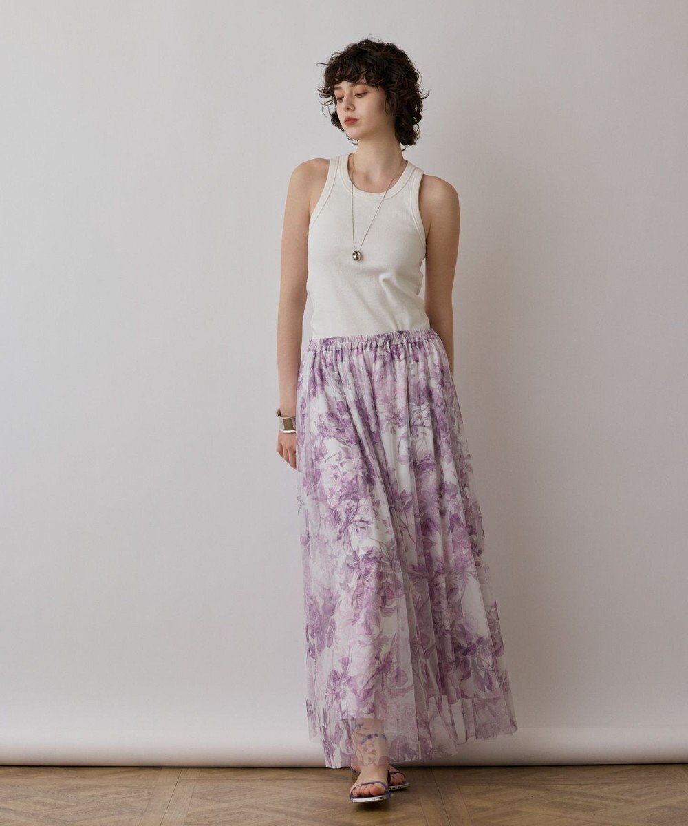 GRACE CONTINENTAL シャドーフラワープリントスカート