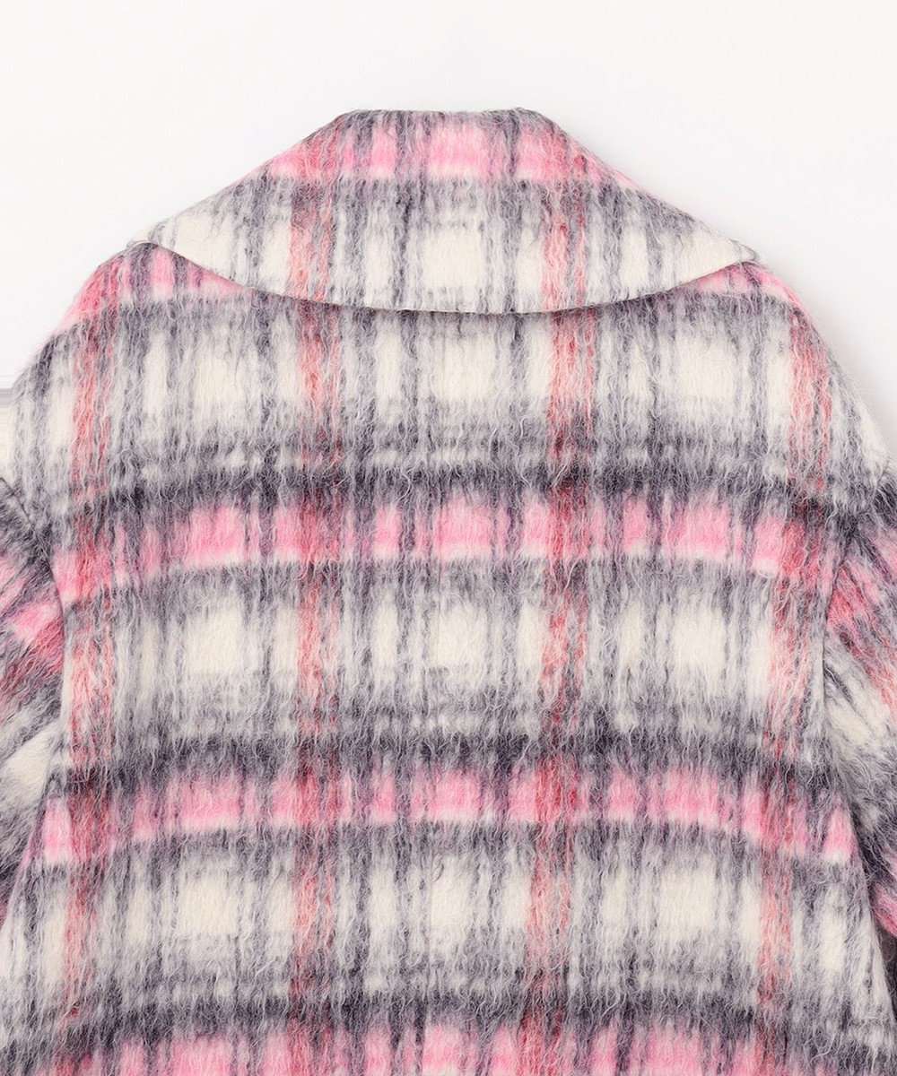 GRACE CONTINENTAL シャギーチェックピーコート