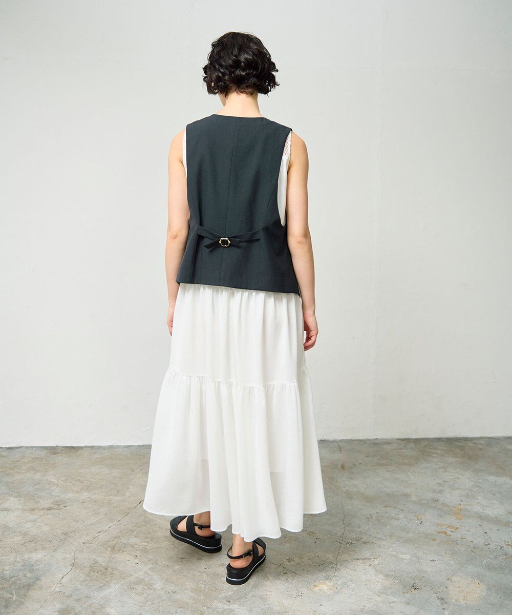 GRACE CONTINENTAL リネン混ツイルジレ 