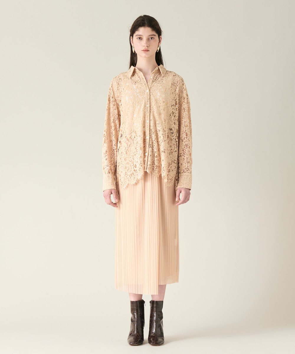 GRACE CONTINENTAL チュールタイトプリーツスカート 