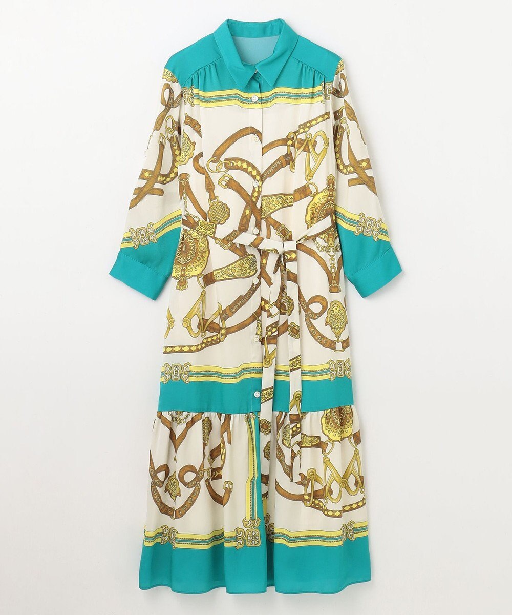 GRACE CONTINENTAL スカーフプリントシャツドレス 