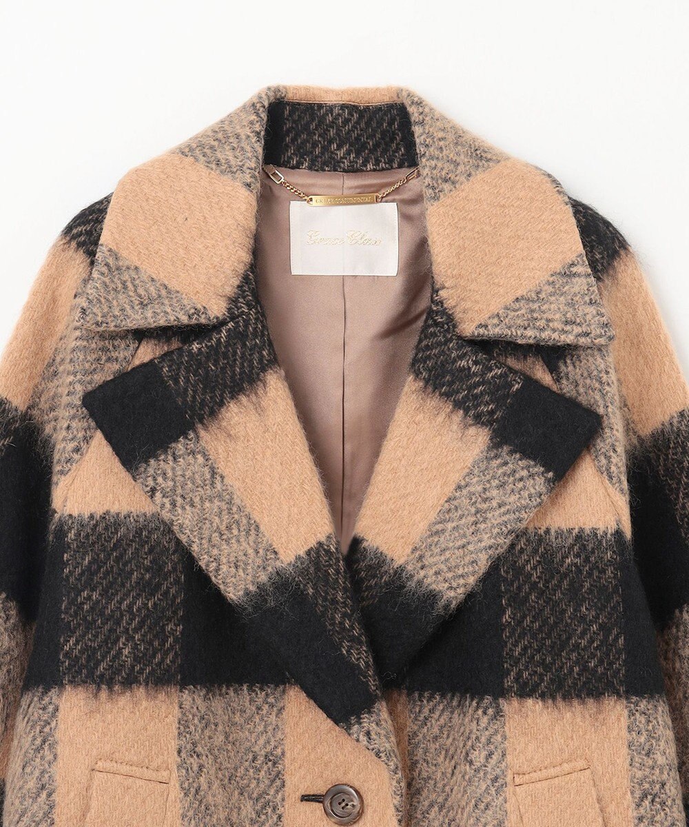 GRACE CONTINENTAL シャギーチェックチェスターコート