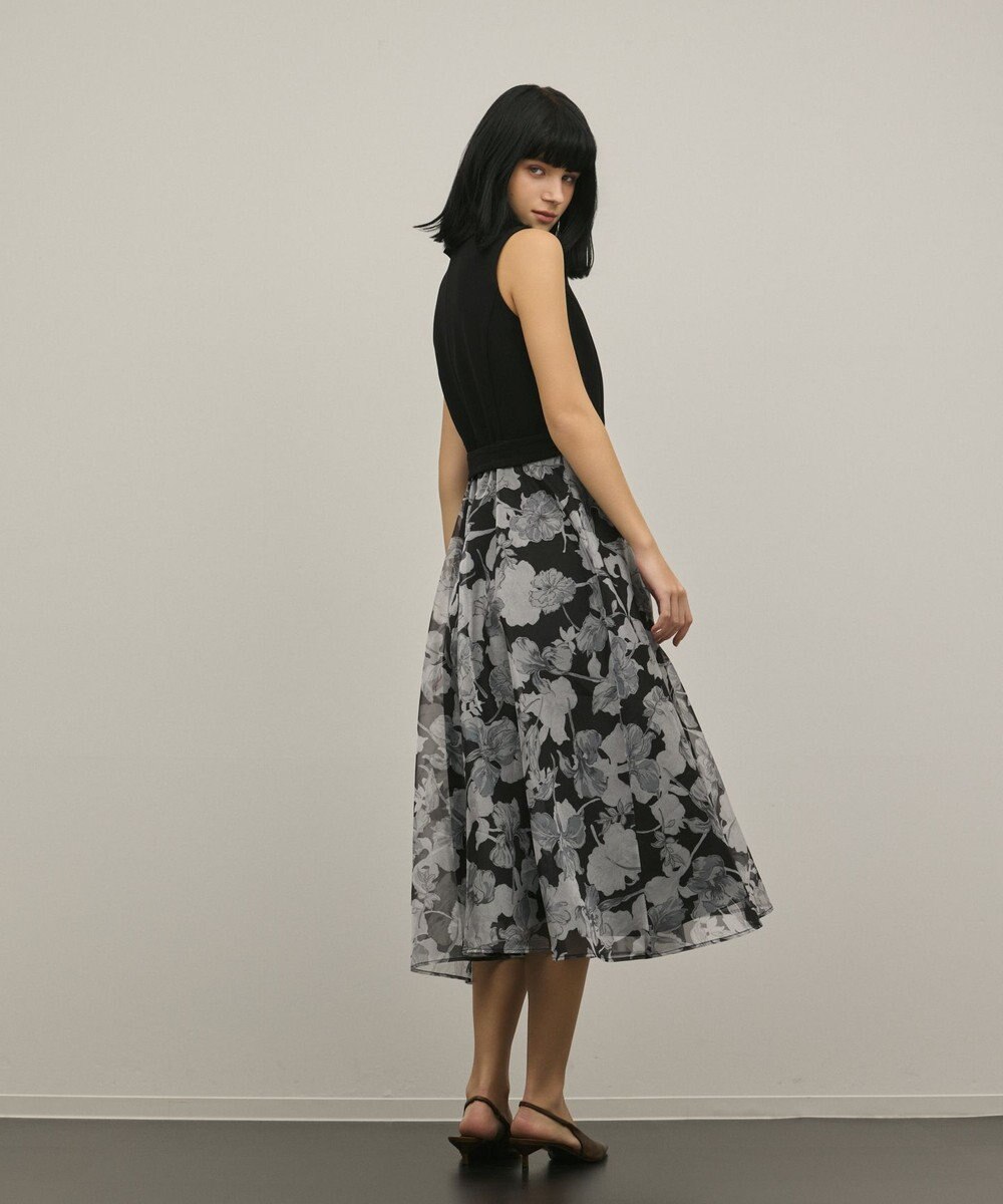 GRACE CONTINENTAL カシュクールフラワープリントワンピース 