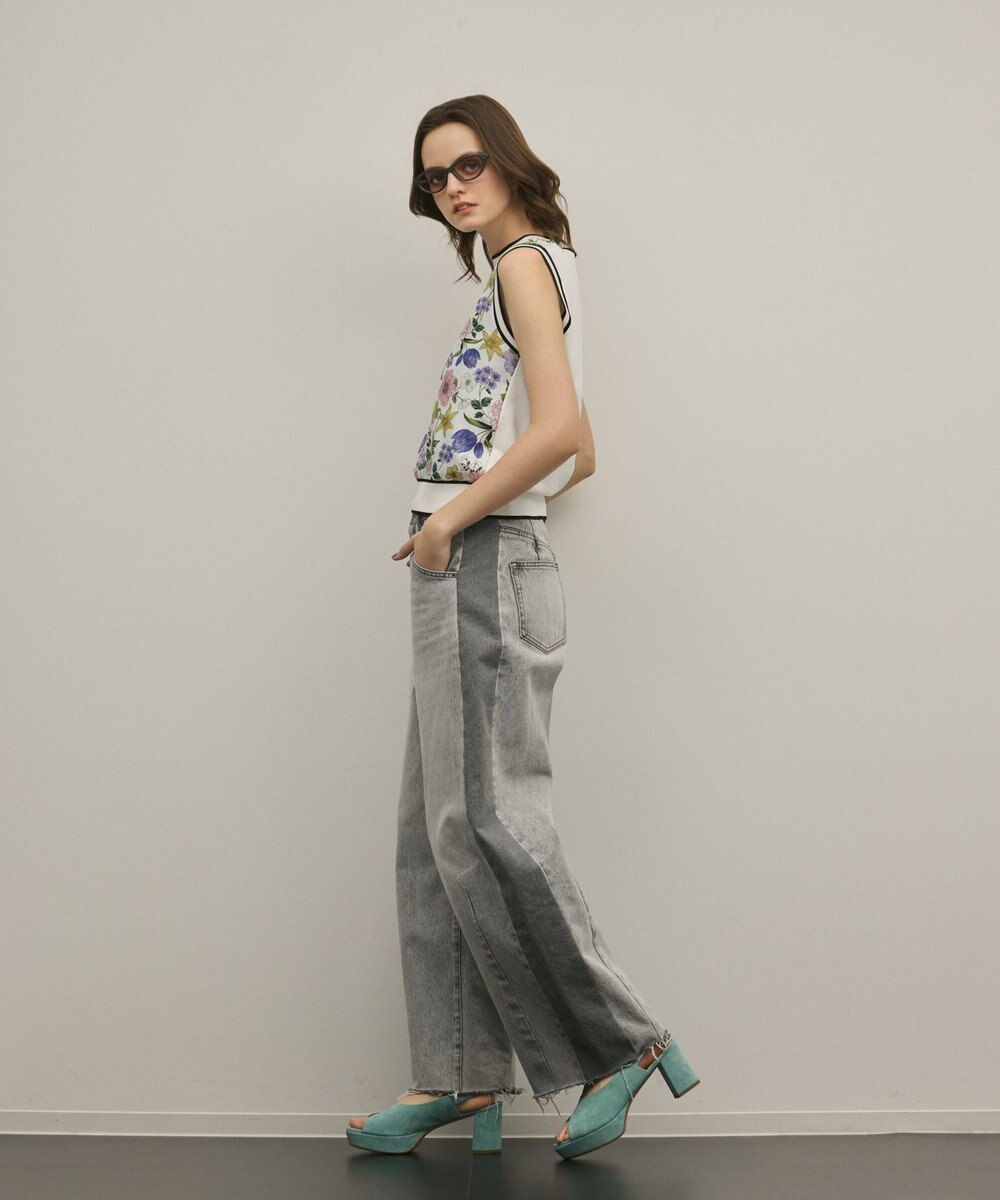 GRACE CONTINENTAL フラワープリントニットトップ 