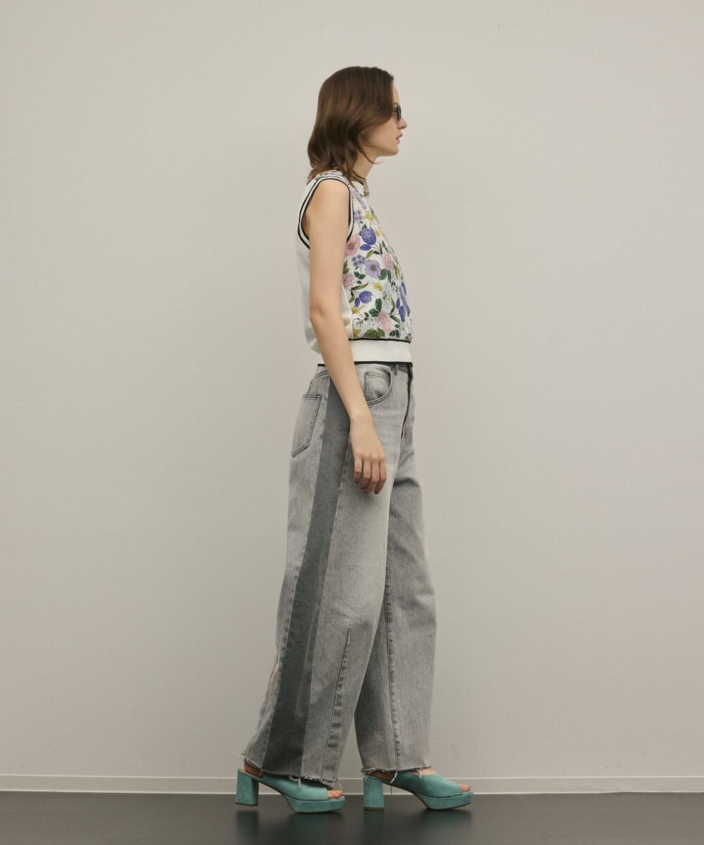 GRACE CONTINENTAL フラワープリントニットトップ 