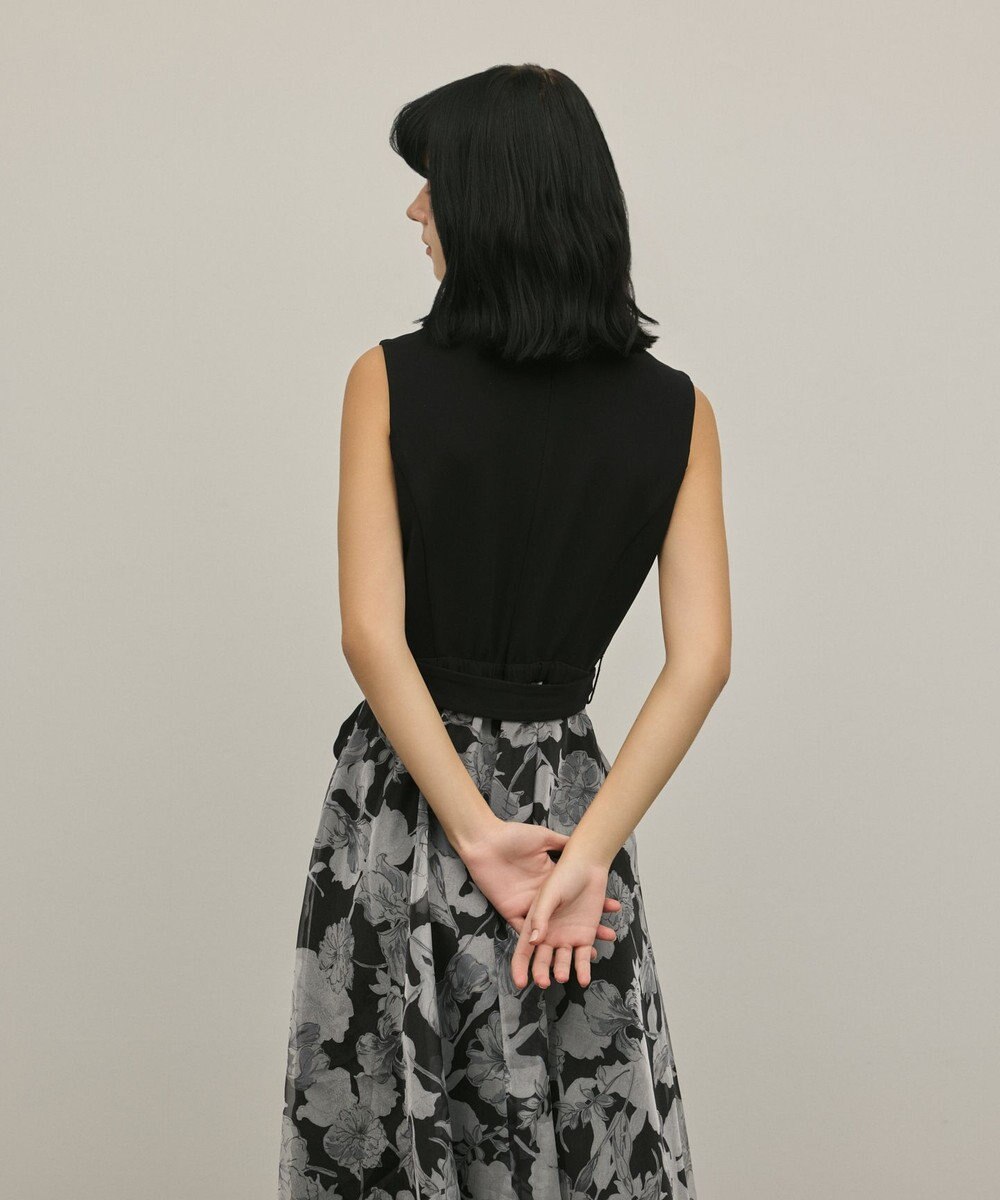 GRACE CONTINENTAL カシュクールフラワープリントワンピース 