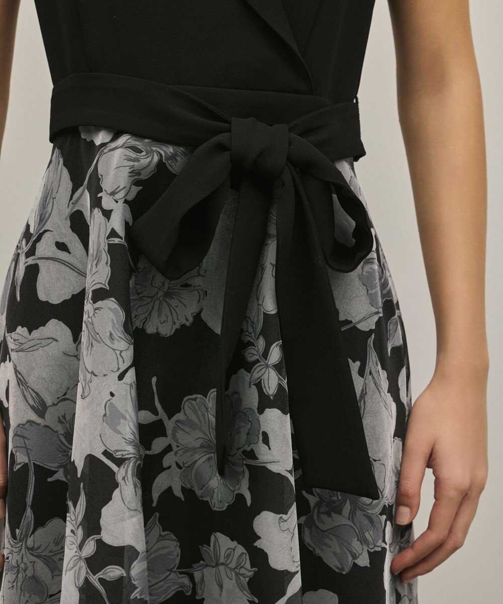 GRACE CONTINENTAL カシュクールフラワープリントワンピース 