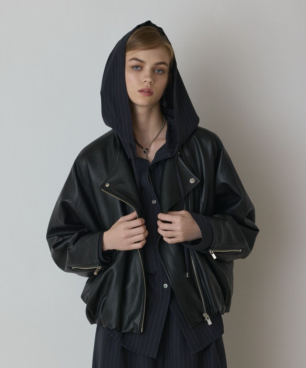 GRACE CONTINENTAL フェイクレザーライダース 