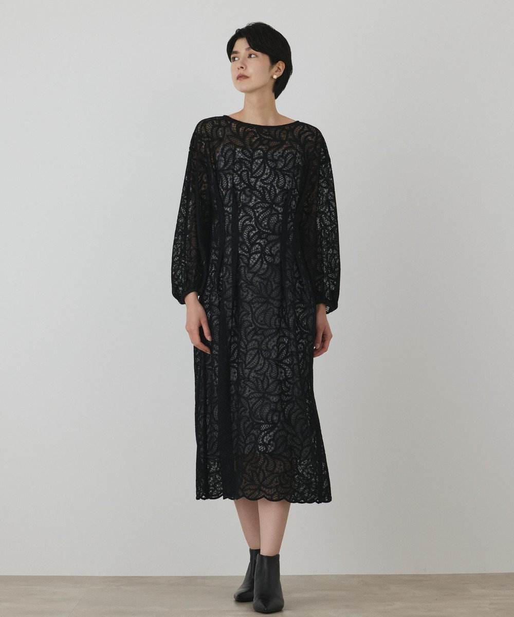 GRACE CONTINENTAL ペイズリーフラワー刺繍ワンピース 