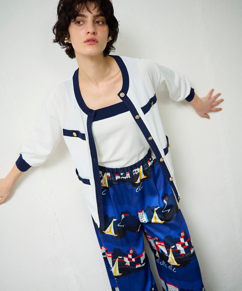 GRACE CONTINENTAL 配色ニットカーディガン 