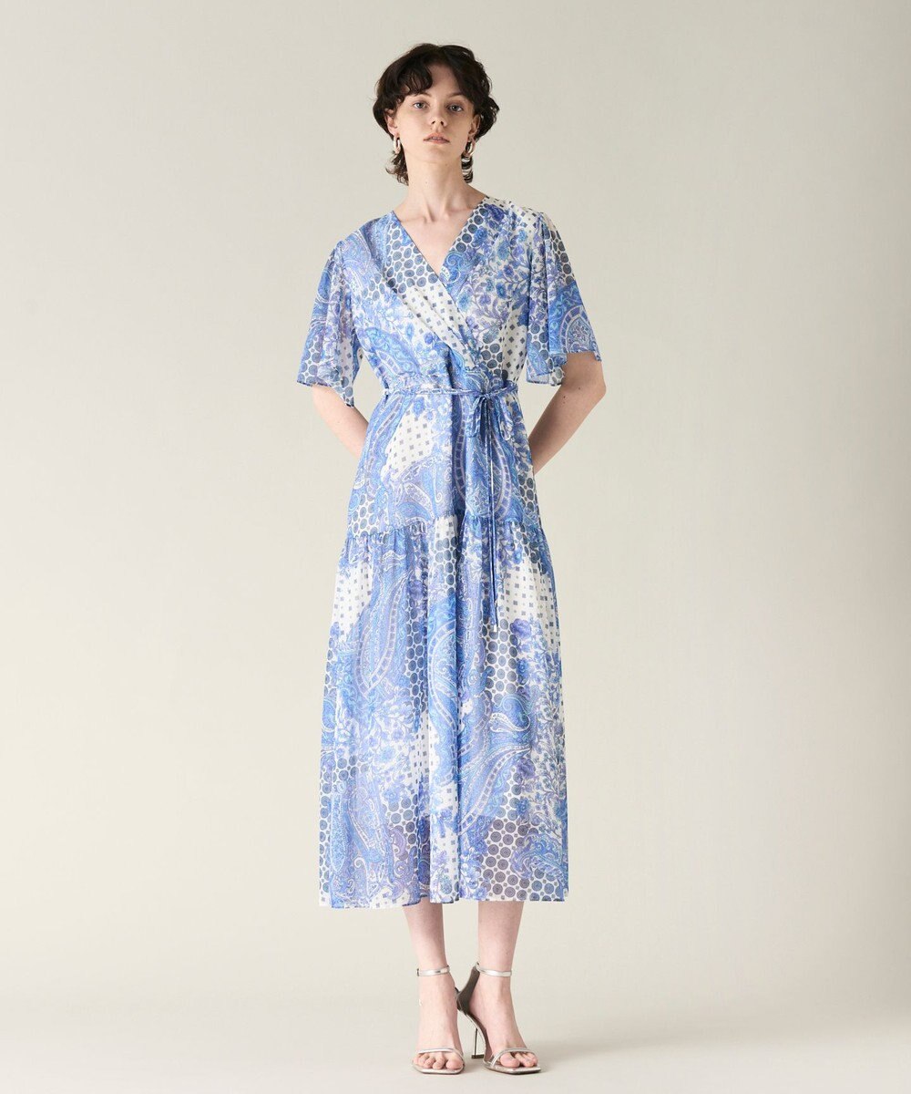 GRACE CONTINENTAL ペイズリーカシュクールワンピース