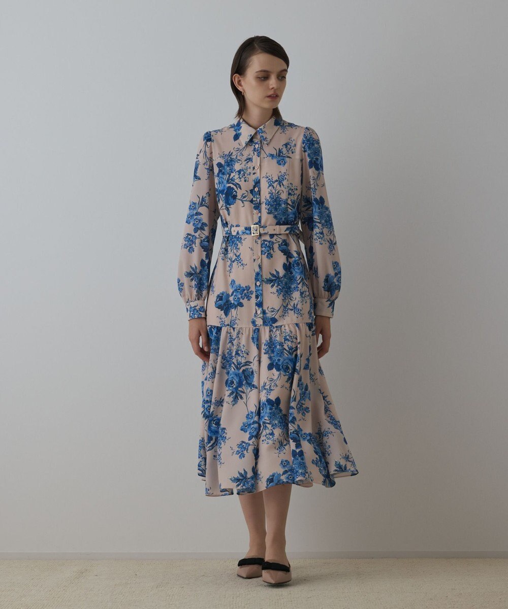 GRACE CONTINENTAL ブーケフラワープリントワンピース 