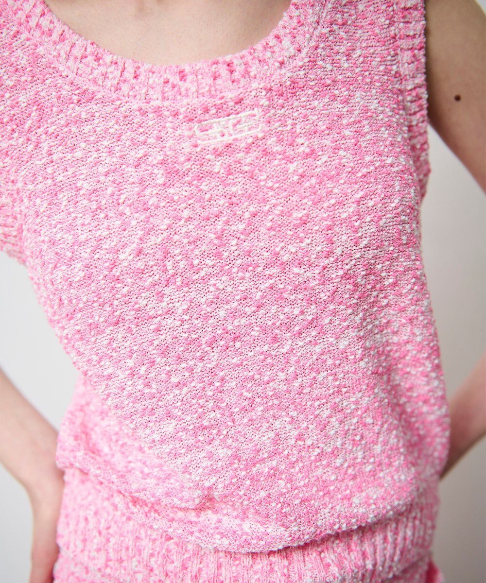 GRACE CONTINENTAL ネップツイードニットノースリーブ