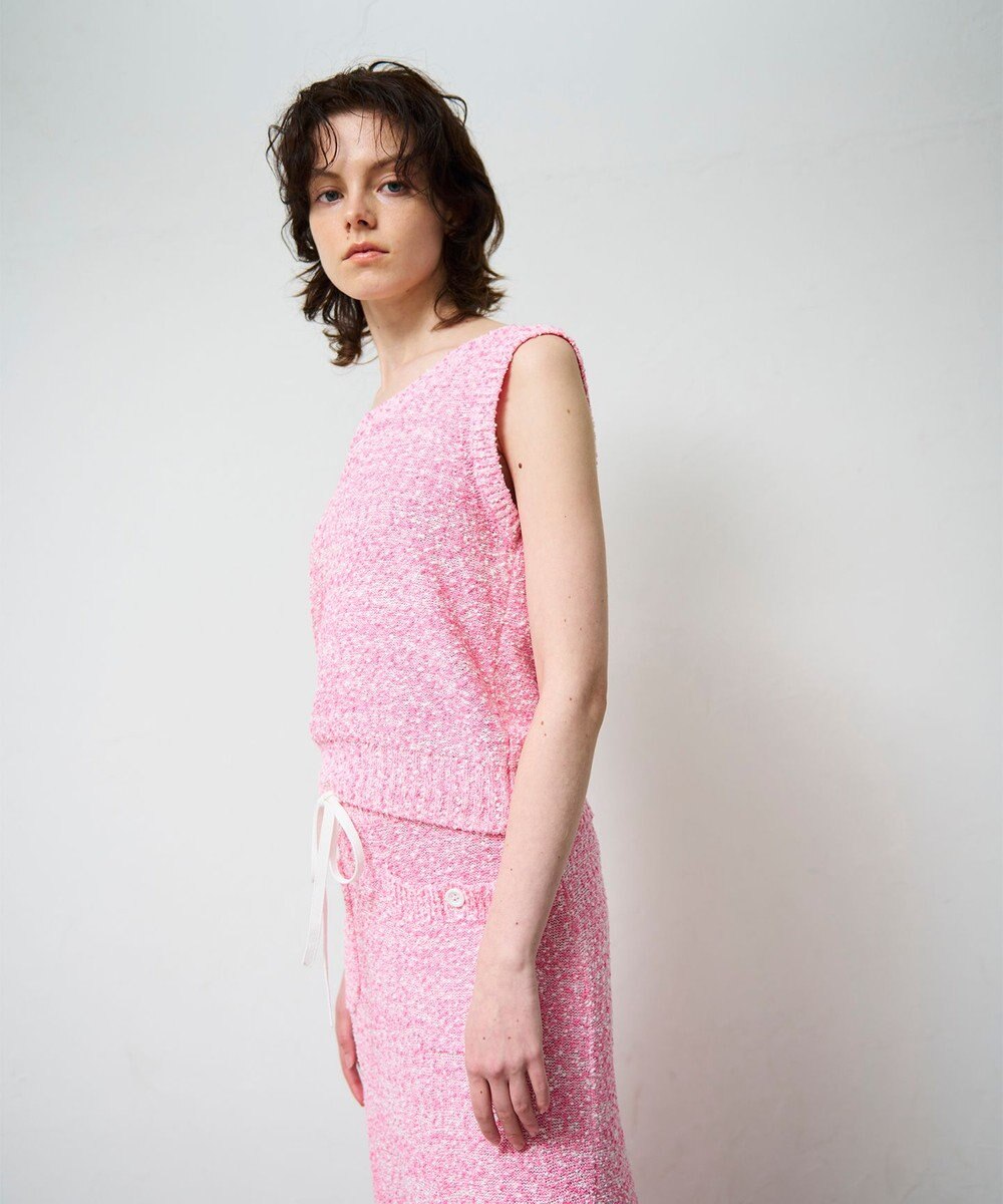 GRACE CONTINENTAL ネップツイードニットノースリーブ 