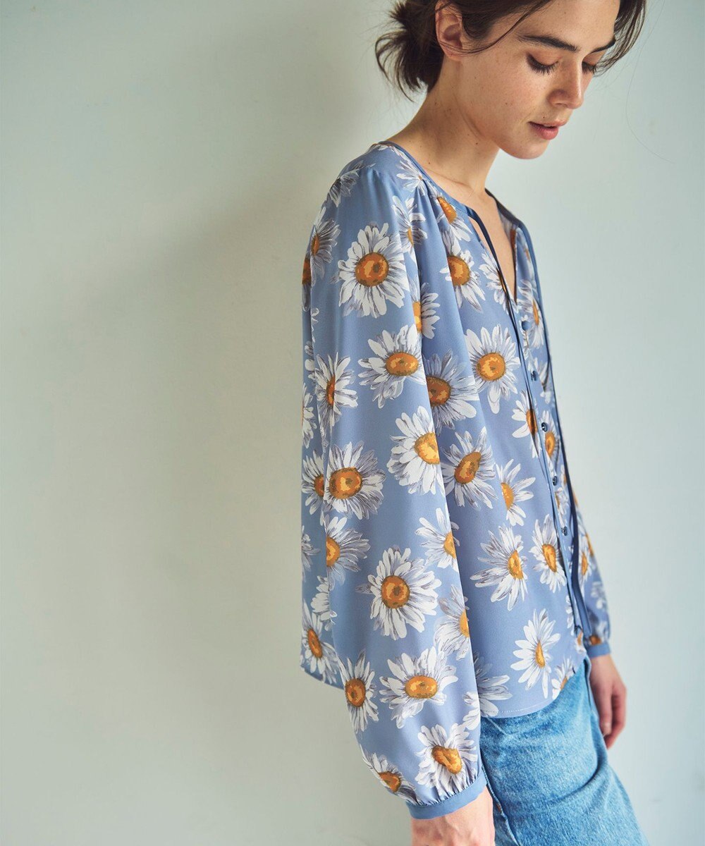 GRACE CONTINENTAL マーガレットフラワープリントブラウス 