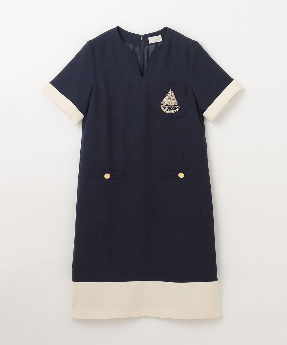 GRACE CONTINENTAL ビジューエンブレムワンピース 