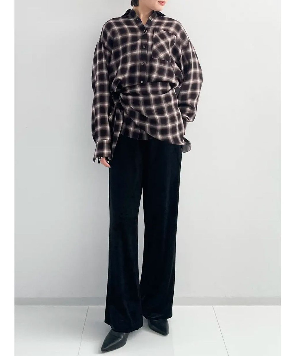 GRACE CONTINENTAL ストール付チェックシャツ 