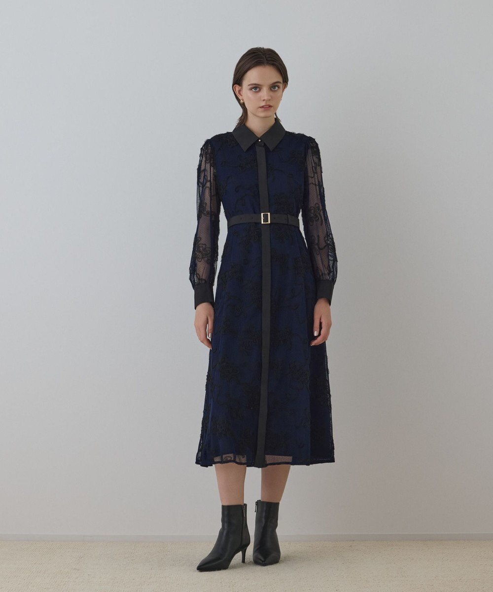 GRACE CONTINENTAL チュールコードレースワンピース 