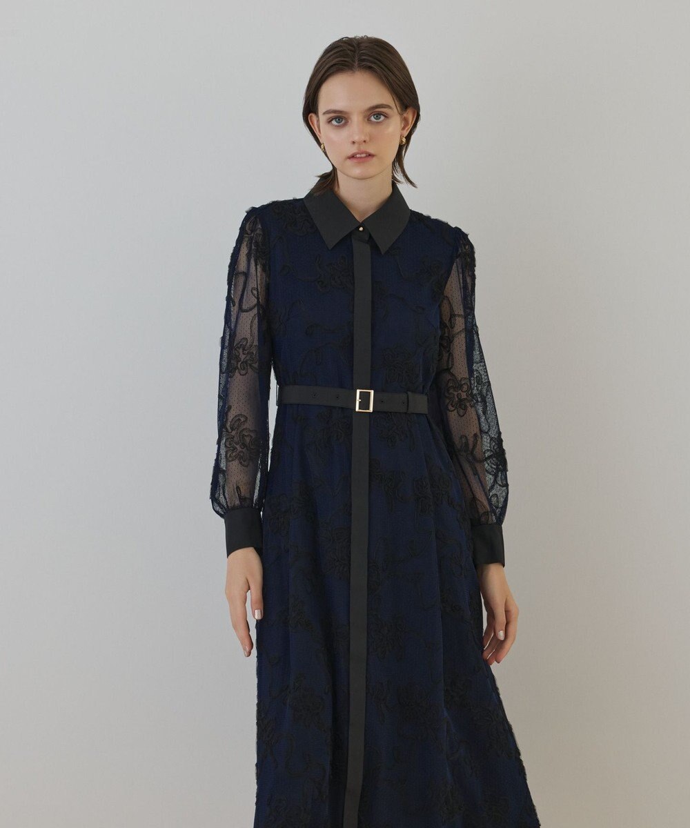 GRACE CONTINENTAL チュールコードレースワンピース 