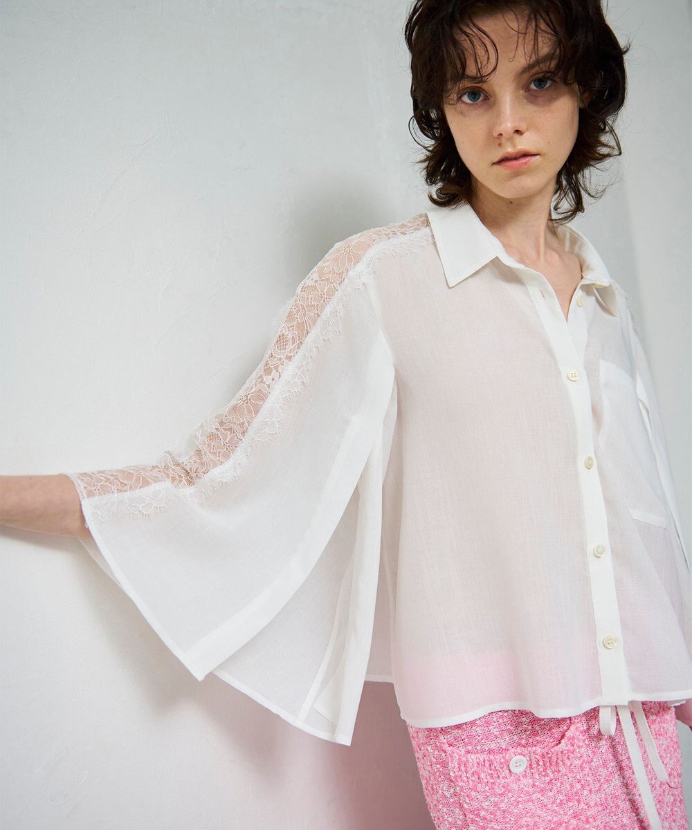 GRACE CONTINENTAL シアーポンチョシャツ