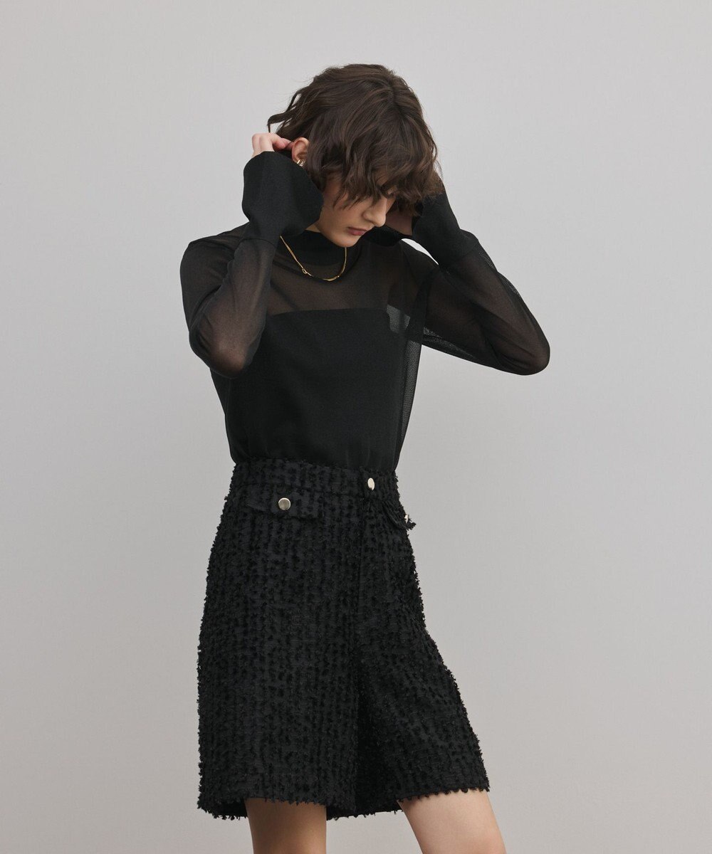 GRACE CONTINENTAL シアーハイネックニットトップ 