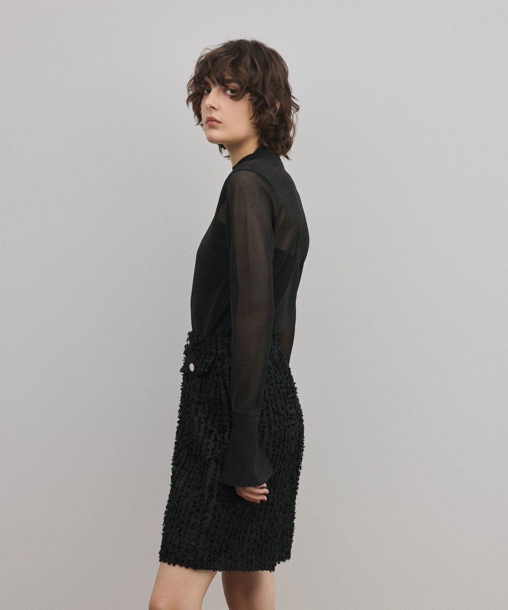 GRACE CONTINENTAL シアーハイネックニットトップ 