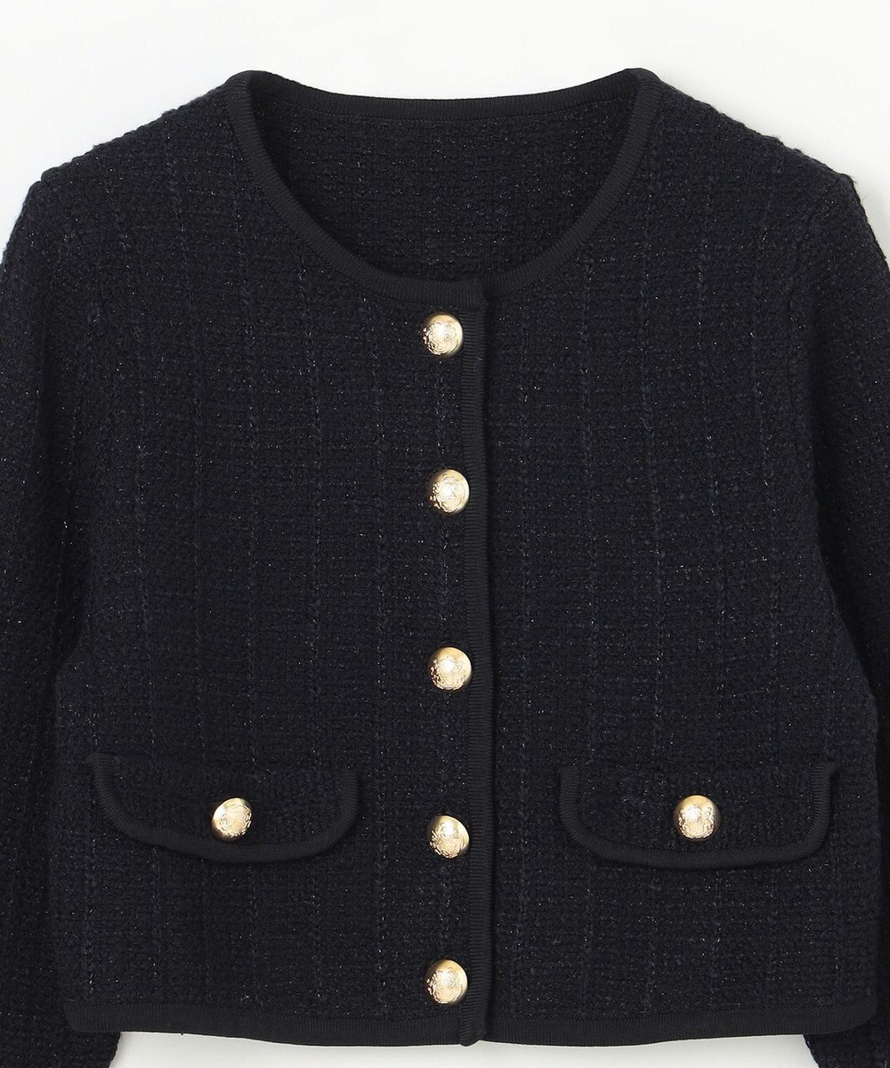 GRACE CONTINENTAL ツイードショートニットカーディガン 