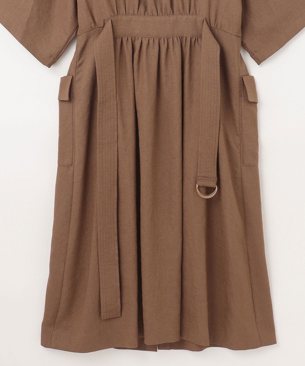 GRACE CONTINENTAL リネンタッチサファリドレス 