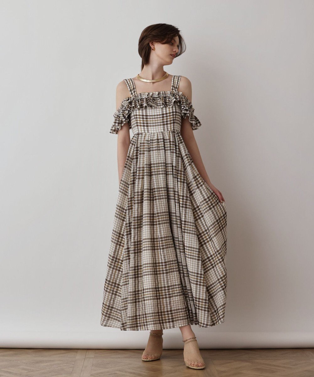 GRACE CONTINENTAL チェックサッカーワンピース 