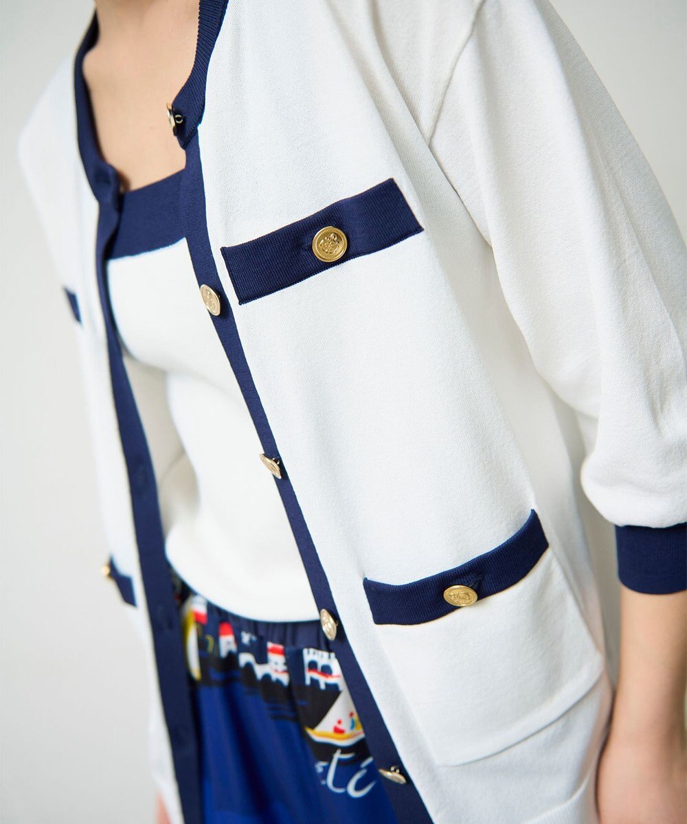 GRACE CONTINENTAL 配色ニットカーディガン 