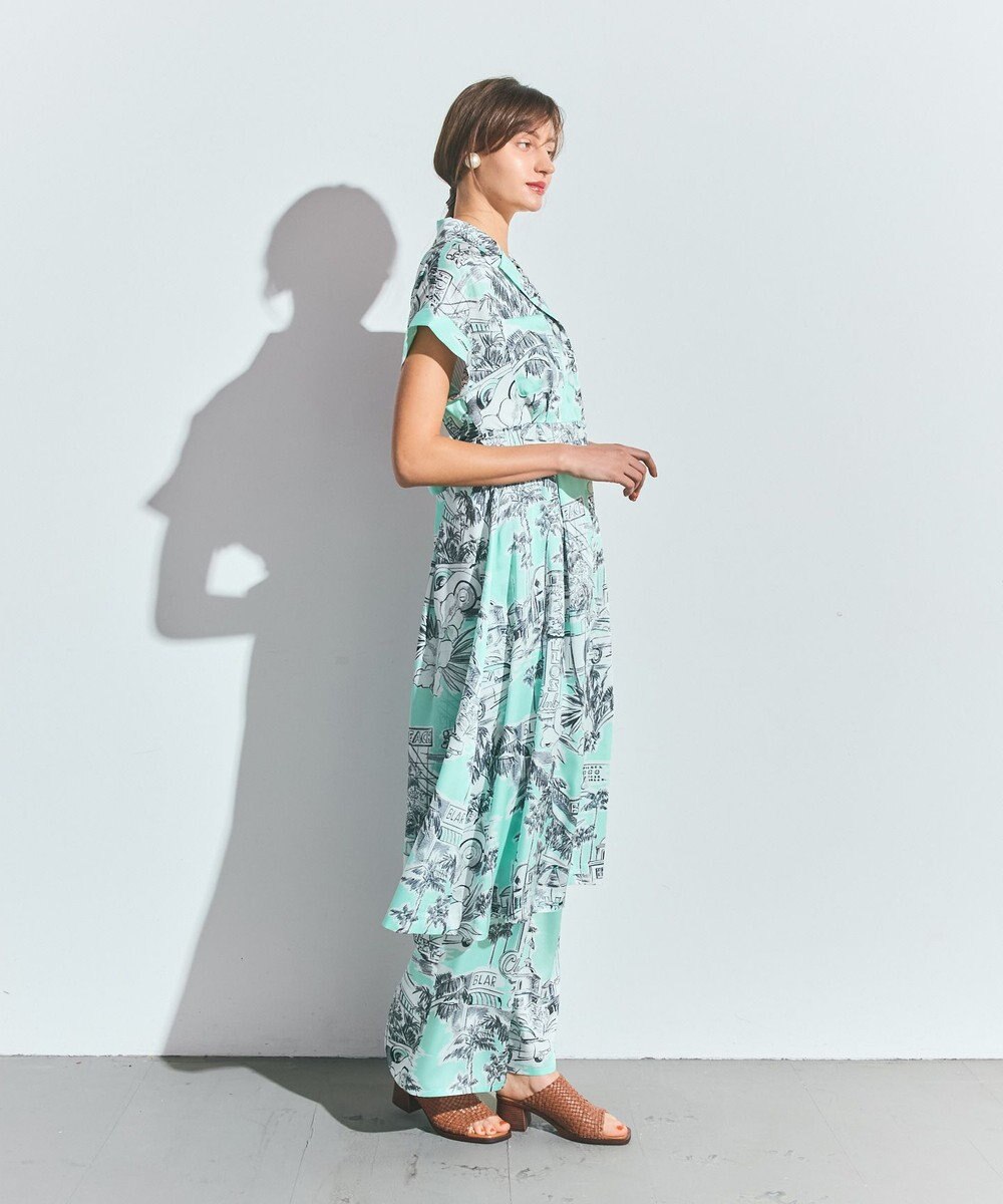 GRACE CONTINENTAL リゾートプリントツイルドレス 