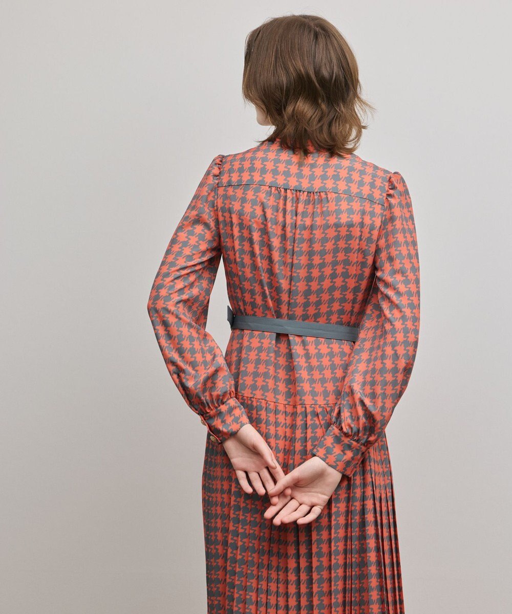 GRACE CONTINENTAL バイカラーチェックプリントワンピース 