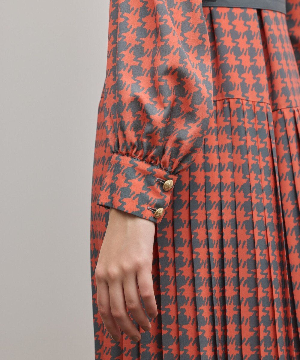 GRACE CONTINENTAL バイカラーチェックプリントワンピース 