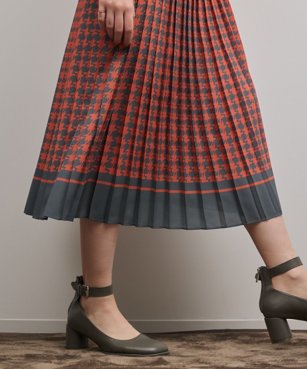 GRACE CONTINENTAL バイカラーチェックプリントワンピース 