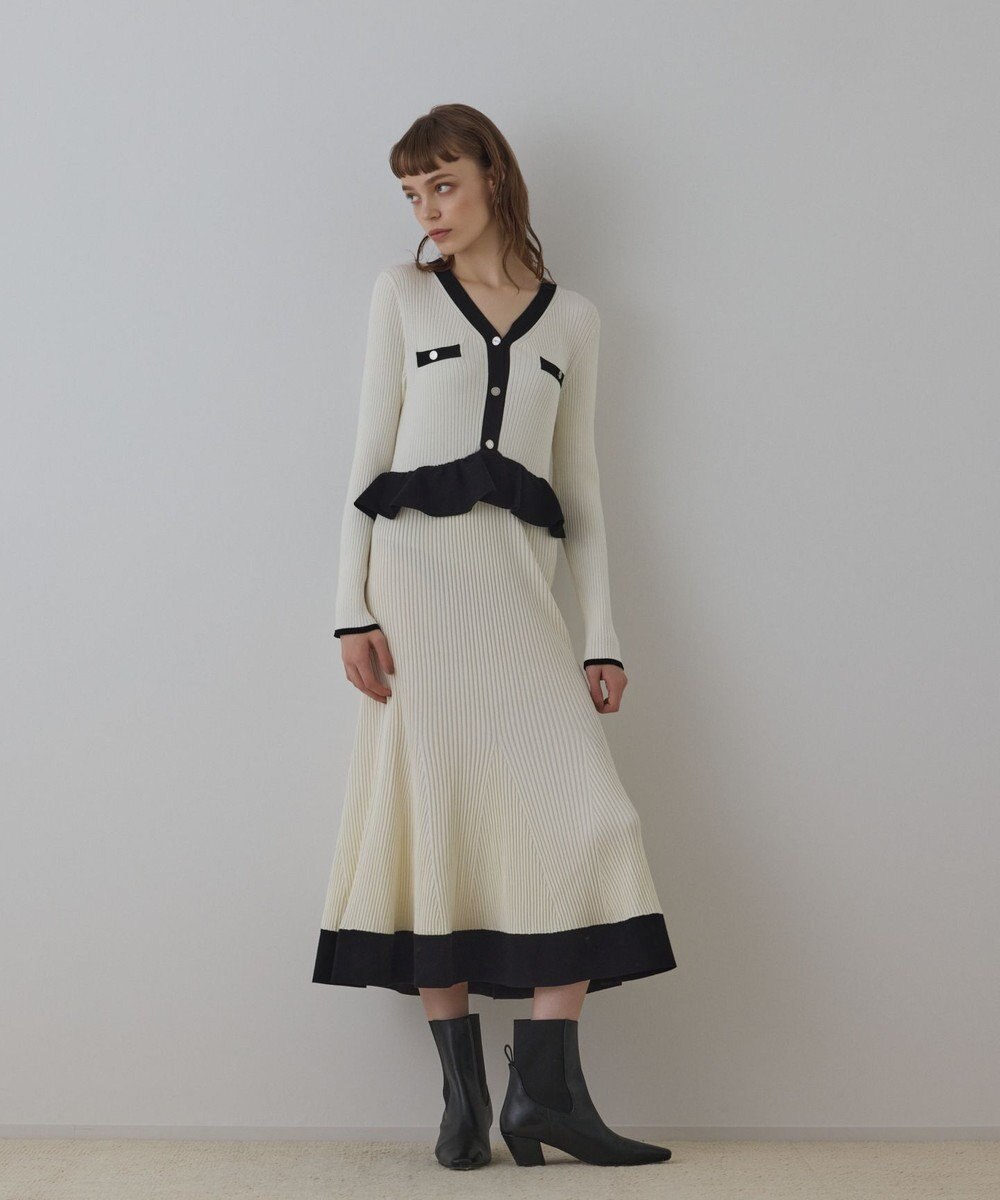 GRACE CONTINENTAL バイカラーニットワンピース 