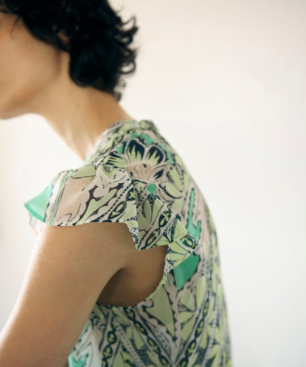 GRACE CONTINENTAL シフォンプリントティアードワンピース 