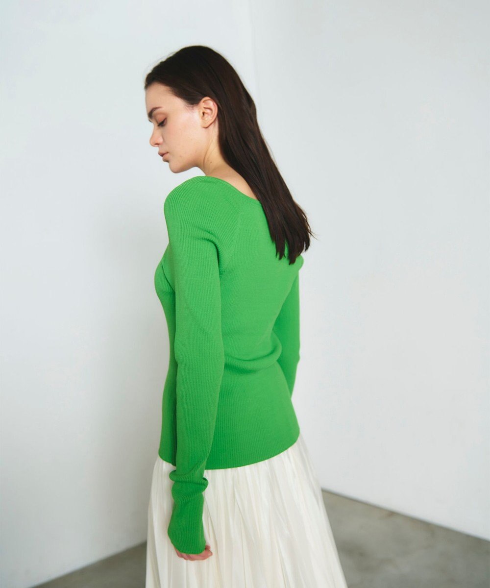 GRACE CONTINENTAL リブスクエアニットトップ