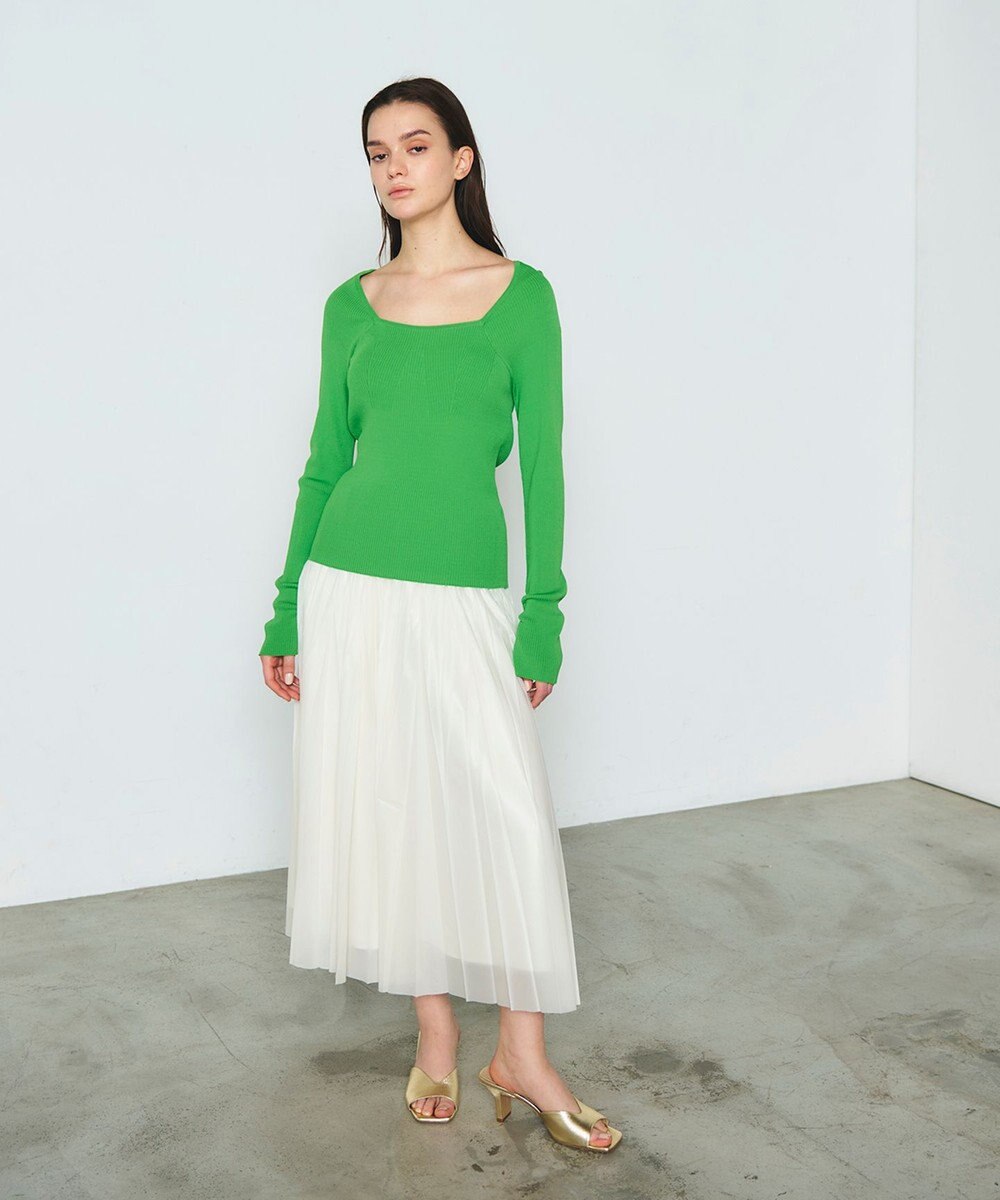 GRACE CONTINENTAL リブスクエアニットトップ