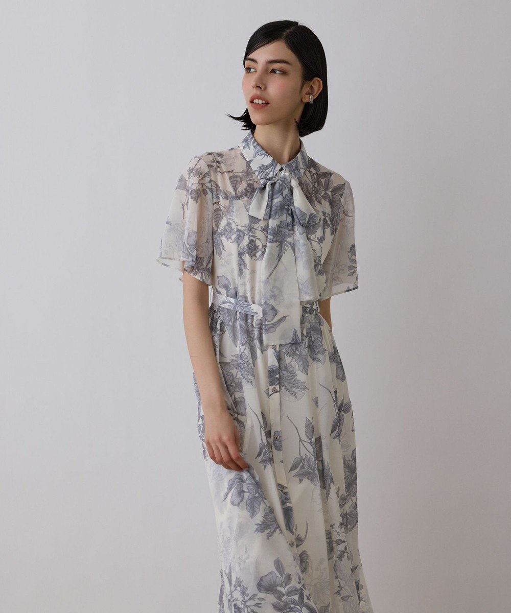 GRACE CONTINENTAL シャドーフラワープリントワンピース