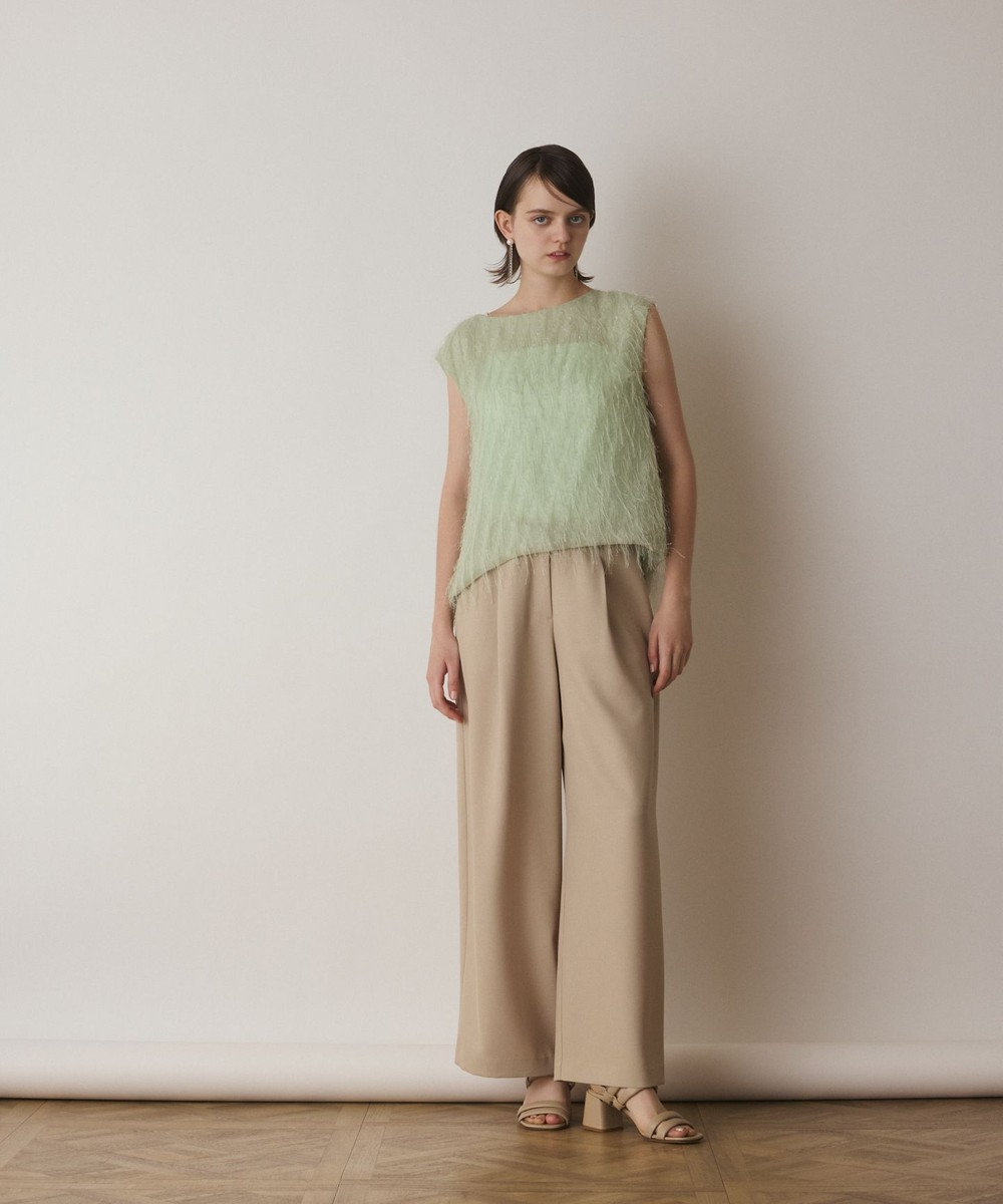 GRACE CONTINENTAL フリンジギャザートップ