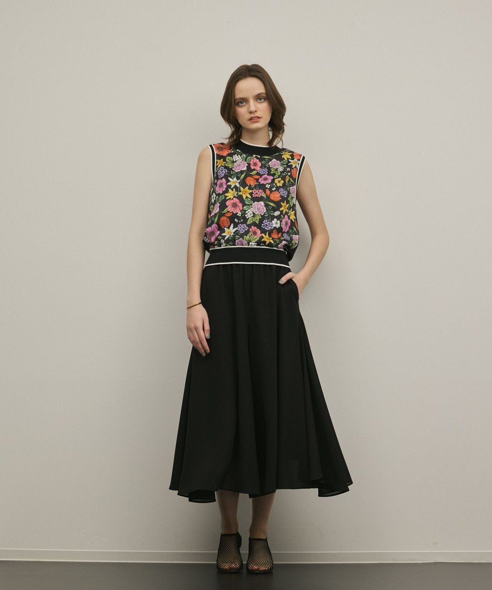 GRACE CONTINENTAL フラワープリントニットトップ 