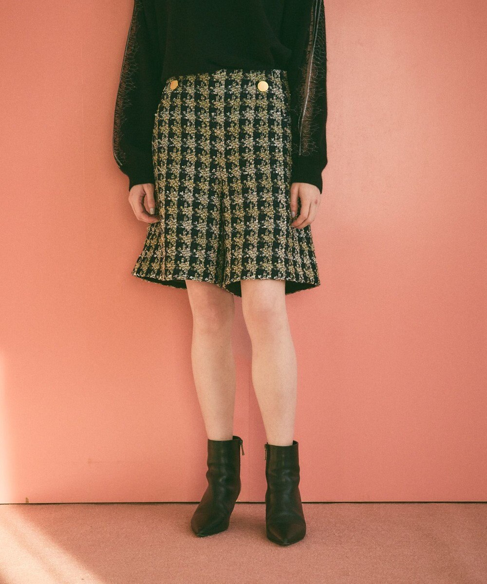 GRACE CONTINENTAL シャイニーツイードハーフパンツ 