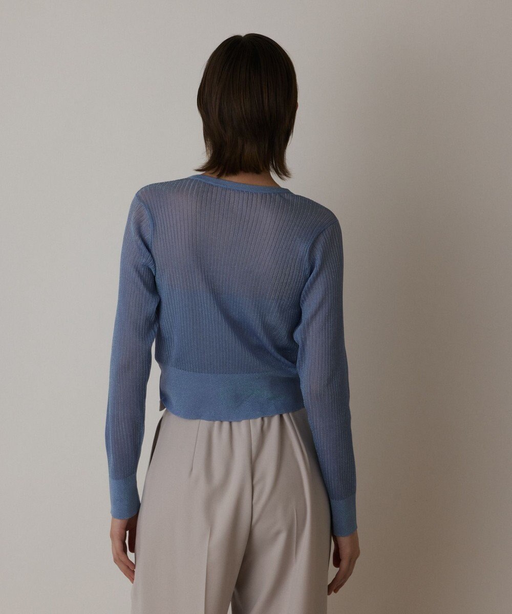 GRACE CONTINENTAL ラメリブシアーニットカーディガン 