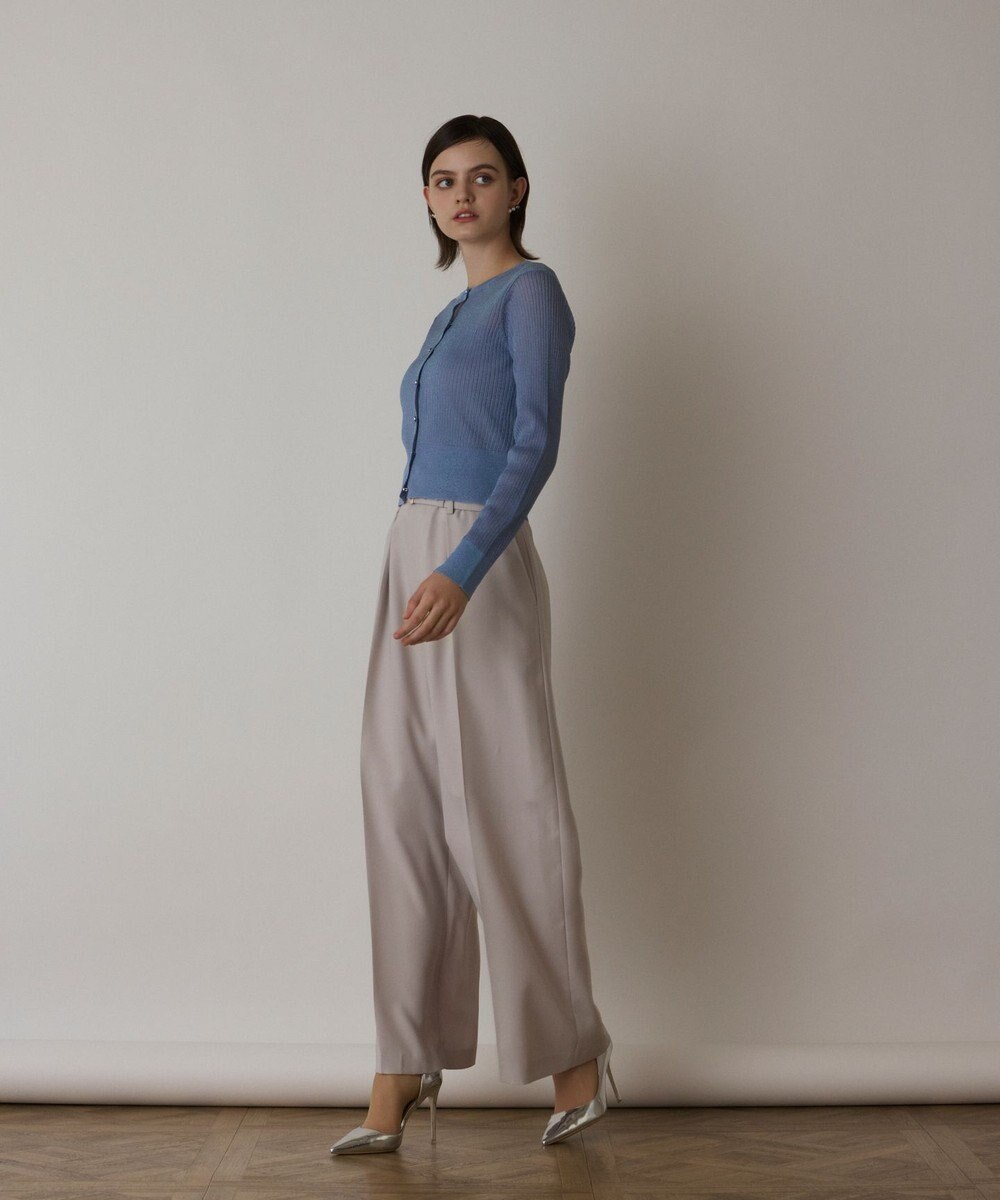 GRACE CONTINENTAL ラメリブシアーニットカーディガン 