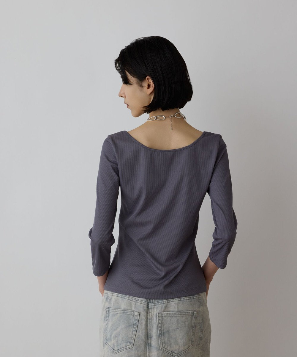 GRACE CONTINENTAL テレコボートネックトップ