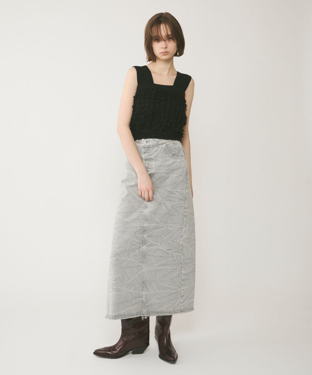 GRACE CONTINENTAL フリンジニットベアトップ 